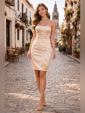 Elegant Vero Moda Floral Embroidered Dress.